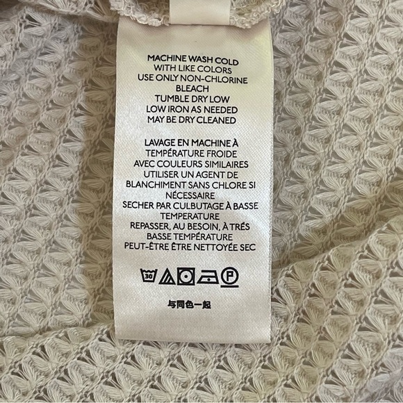 Free People Marley Top Off Shoulder Waffle Knit Oatmeal Cream Large - Picture 9 of 16